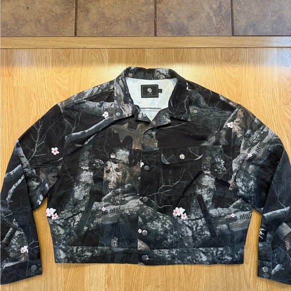 Darc Sport Other - Darc Sport Starry Blossom Woodland Camo Denim Jacket — Size L (Oversized) Sample